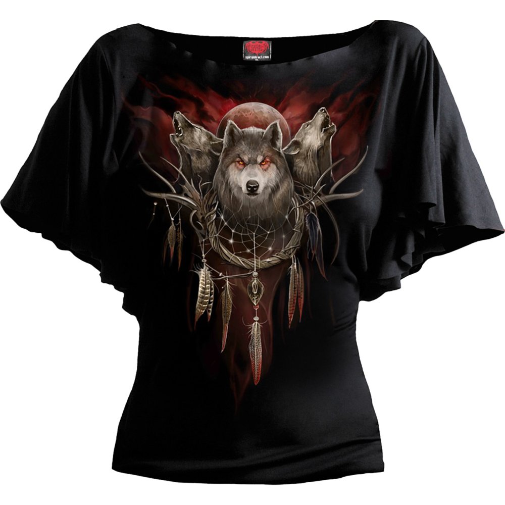Spiral - CRY OF THE WOLF Top - Zwart